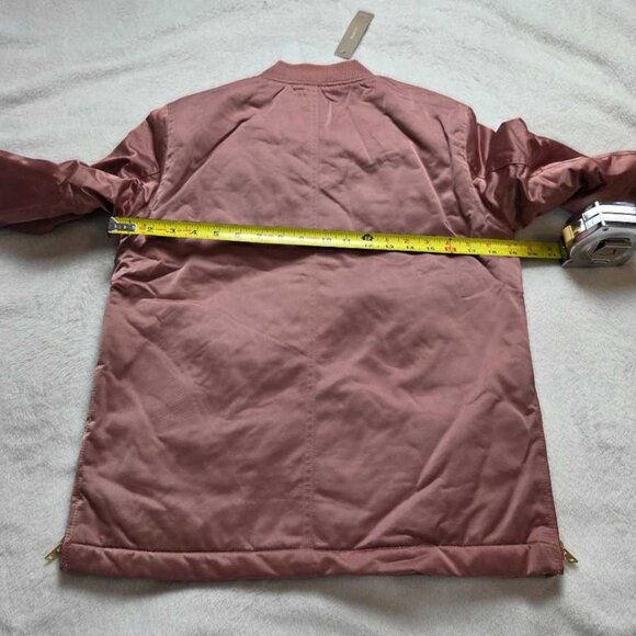 New XXS J.Crew bomber jacket with side zips & quilted lining in Pale Redwood - Picture 5 of 7